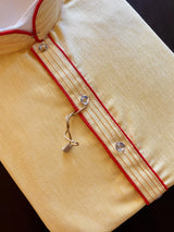 Yellow Premium Cotton Pant Style Kurta Pajama Set | Mens Ethnic Wear | Kaash Collection - Kaash Collection