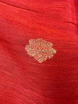 Red Color Linen Silk Handloom Saree with Meenakari Work | Linen Saree  | Handwoven Sarees | Gift for Her | Bengal Sarees | Kaash Collection - Kaash Collection