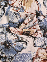 White Color Jute Silk Jacket For Kurta Pajama Floral Digital Prints | Jacket for Kurta | Gift For Him | Wedding Kurta | Modi Nehru Jacket - Kaash Collection