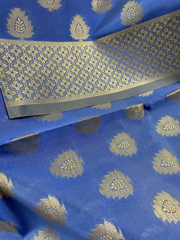Dull Blue Banarasi Silk Designer Weaved Dupatta | Light Weight Dupatta | Benarasi Dupatta | Gift For Her | Kaash Collection - Kaash Collection