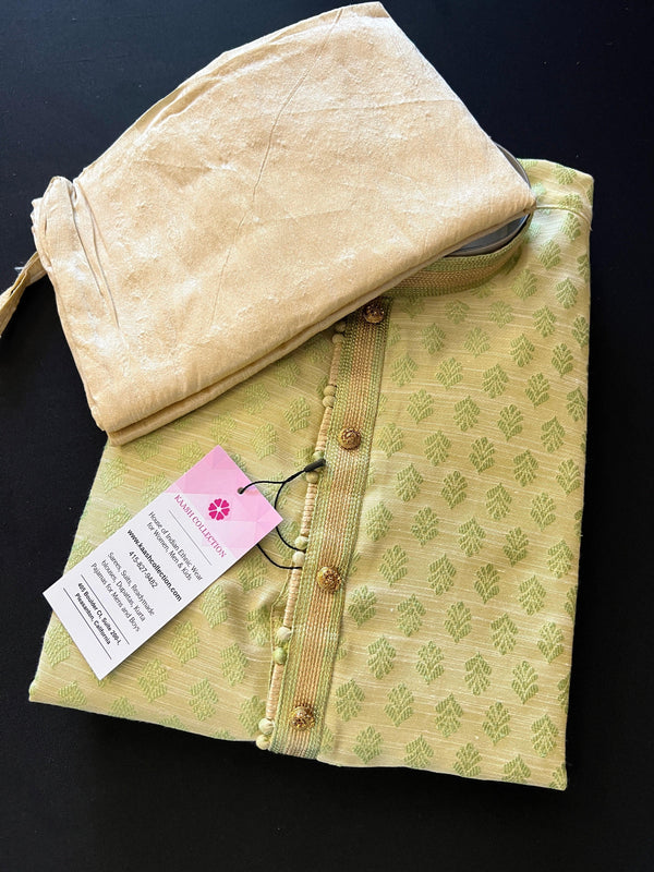 Light Pastel Green Color Men Kurta Pajama | Pastel Color Kurta for Men | Designer Indian Kurtas for Men | Mens Ethnic | Indian Wedding Wear - Kaash Collection