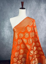 Peach Banarasi Silk Designer Dupatta with big Buttas | Light Weight Dupatta  | Stole | Benarasi Dupatta | Gift For Her | Kaash Collection - Kaash Collection