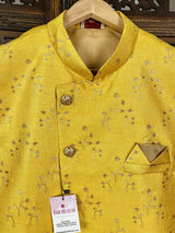 Designer Yellow Modi Nehru Jacket For Men | Waist Coat | Jacket for Kurta | Gift For Him | Wedding Kurta |  Kaash Collection - Kaash Collection