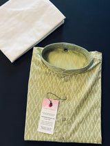 Light Mehandi Green Color Premium Pure Cotton Kurta Pajama Set for Men in Self design | Cotton Men Kurtas | Soft Kurtas | Kaash Kurtas - Kaash Collection