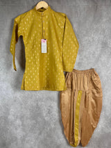 Mehandi Green Color Dhoti Sets for Boys | Soft Cotton Silk Kurtas for Boys | Dhoti Sets for Boys |Kurta Pajama for Boys | Kaash Kids Wear - Kaash Collection