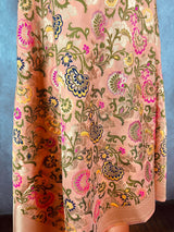 Light Peach Color Paithani Style Floral Semi Banarasi Silk Dupatta | Meenakari Work | Floral Dupatta | Benarasi Dupatta | Gift For Her - Kaash Collection