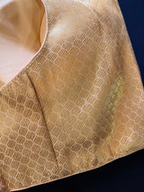 Gold Color Brocade Readymade Blouse | Sleeveless Blouse | Read to Wear Blouses | Blouses for Sarees | Kaash Collection - Kaash Collection