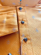Silk Mango Yellow Men Kurta Pajama with Weave Work | Mens Ethnic Wear | Kaash Collection Active Restock requests: 0 - Kaash Collection
