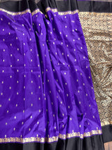 Statement Designer Purple with Black color Border and Pallu Saree | Banarasi Silk Saree | Gift for Her | Kaash Collection - Kaash Collection