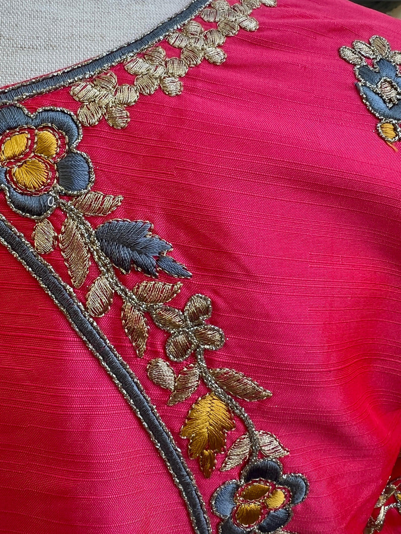 Banarasi Brocade Lehenga in Pink and Muted Gold Color with Embroidery Work - Kaash Collection