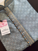 Light Grey Soft Silk Men Kurta Pajama with Self Design material with small Zari Weave butti - Kaash Collection