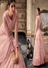 Pink Designer Net Embroidery Anarkali Suit Gown Style - Kaash Collection