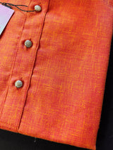 Apricot with Yellow Tint men's kurta pajama in pure cotton with premium cotton with fancy buttons — Kaash Collection