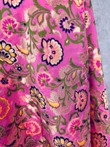 Baby Pink Color Paithani Style Floral Semi Banarasi Silk Dupatta | Meenakari Work | Floral Dupatta | Benarasi Dupatta | Gift For Her | Kaash - Kaash