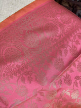 Baby Pink Soft Silk Floral dupatta in soft silk (non-pure) with floral jaal soft silk — Kaash Collection