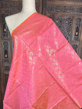 Baby Pink Soft Silk Floral dupatta in soft silk (non-pure) with floral jaal soft silk — Kaash Collection