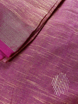 Mustard Yellow & Pink Pure Khaadi saree in pure khaadi handloom with zari borders on pure khaadi — Kaash Collection