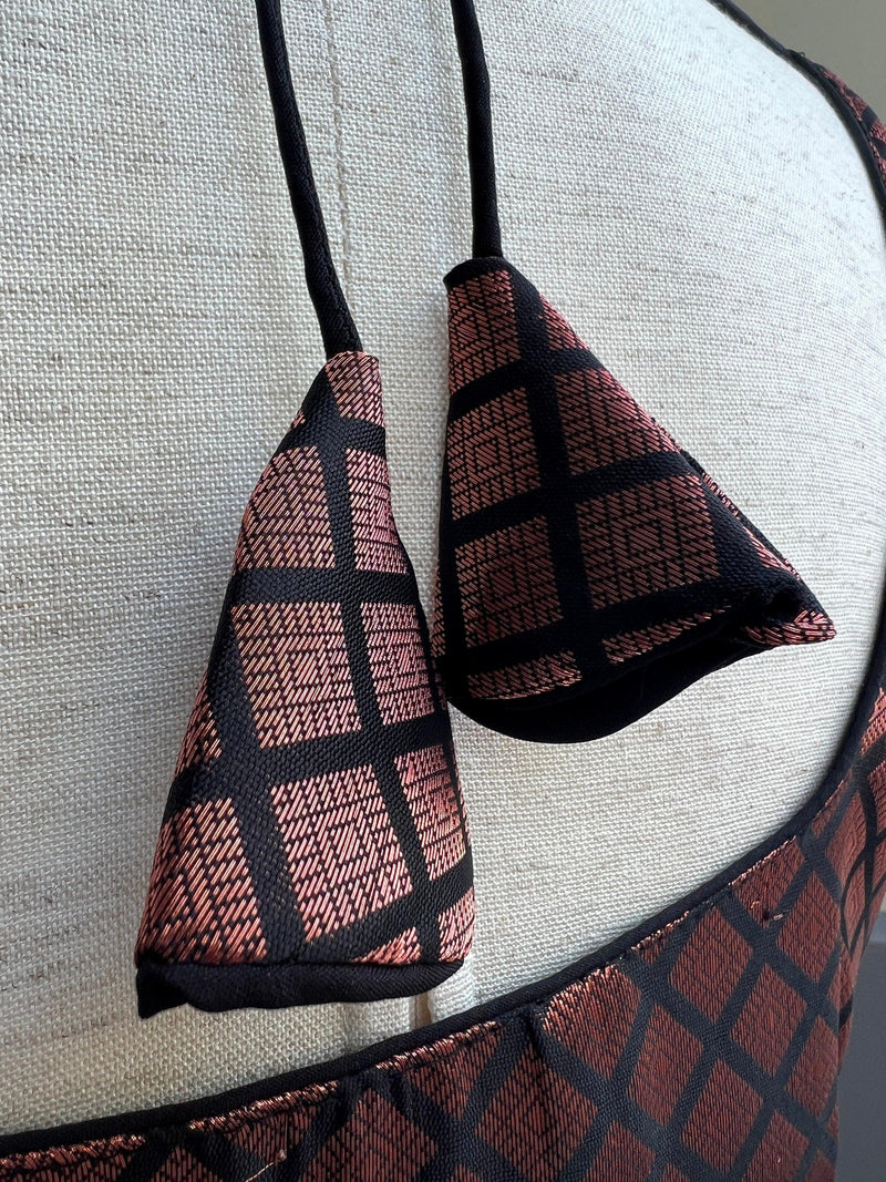 Black and Copper Color Readmade Brocade Blouse Padded Blouse | Size 36 | Readymade Saree Blouses | Black Color Blouse | Copper Zari Blouse - Kaash