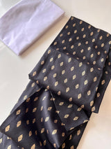 Black men's kurta pajama in pure cotton with small gold buttis on cotton — Kaash Collection