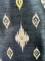 Charcoal Grey Boys with Ikkat Prints 2-piece kurta pajama set for boys with ikkat prints with lace neckline — Kaash Collection