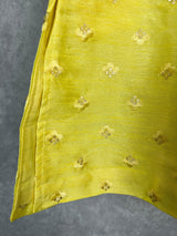 Lime Boys Raw Silk Embroidery 2-piece kurta pajama set for boys with embroidery & sequin work — Kaash Collection