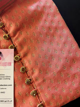Coral Color Banarasi Silk Kurta Pajama Set for Men with small zari buttis Weaving - Kaash