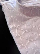 Pure White men's kurta pajama in pure cotton with lucknowi chikankari embroidery — Kaash Collection