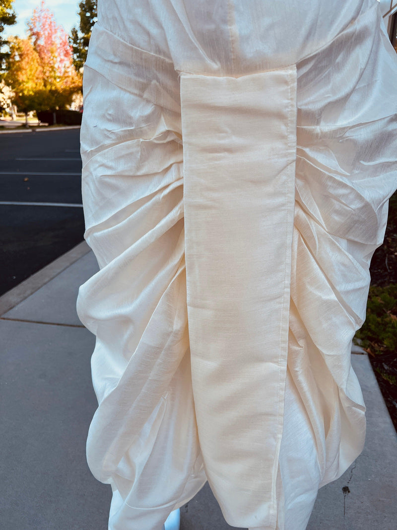 Creamy White Dhotis for Men | Dhoti for Kurtas | Raw Silk Dhotis | Cream Color Solid Dhoti Pants For Men | Dhoti For Mens | Kaash Collection - Kaash