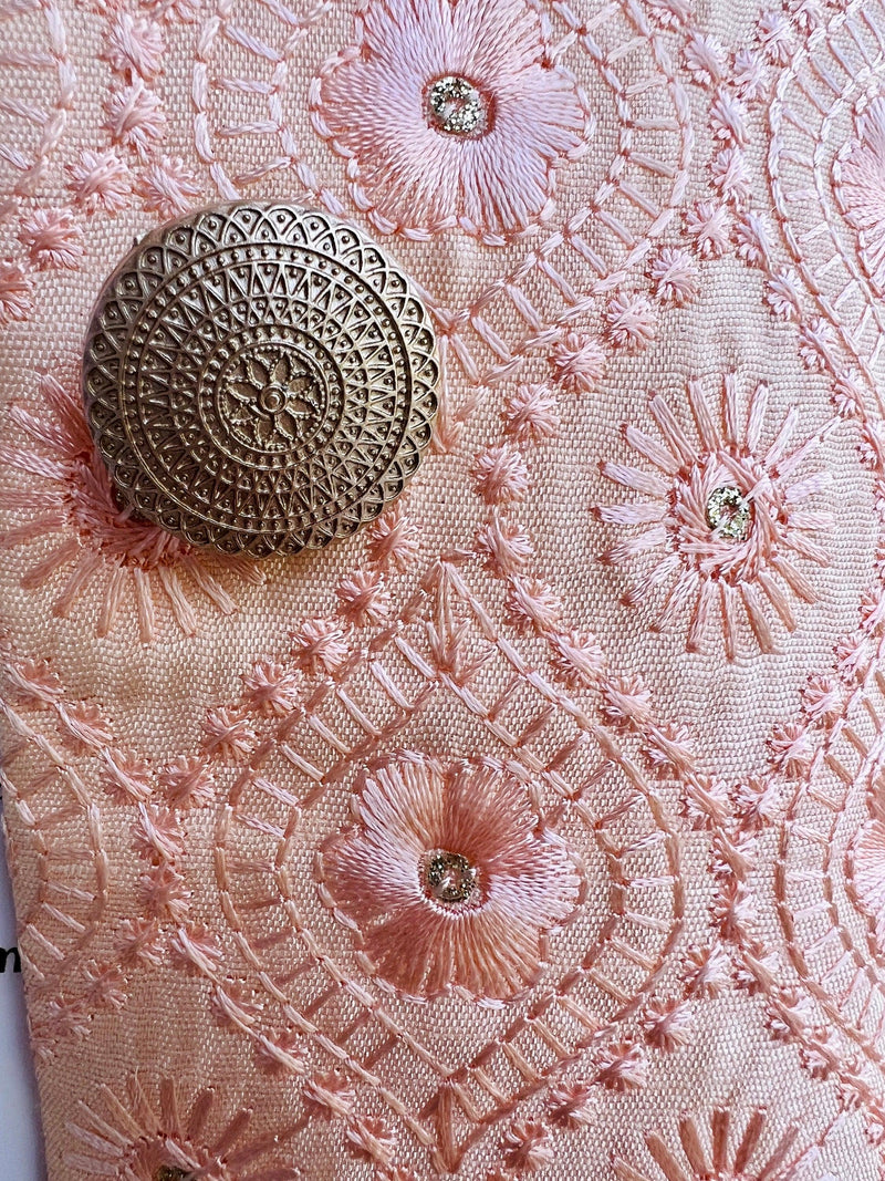 Designer Pastel Peach Modi Nehru Jacket For Men | Waist Coat | Jacket for Kurta | Wedding Jackets for Kurtas | Designer Kurta Jackets - Kaash