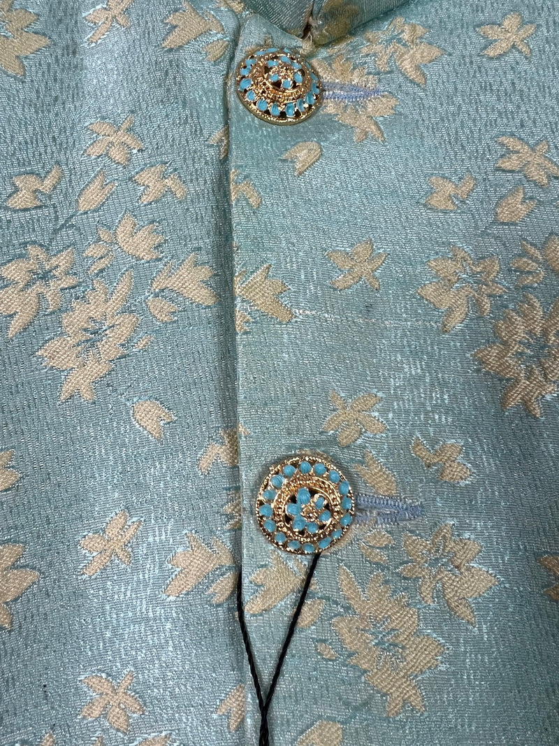 Designer Sea Green Modi Nehru Jacket For Men | Waist Coat | Jacket for Kurta | Gift For Him | Wedding Jackets for Kurta - Kaash