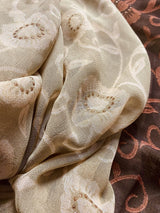 Brown & Beige Dual-Tone Georgette saree in georgette with printed with gotta work & lace — Kaash Collection