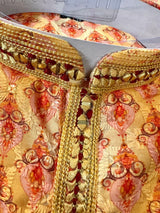Yellow men's kurta pajama in pure cotton with chikankari, block print, mirror & thread work — Kaash Collection