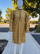 Exclusive Designer Mehandi Green Kurta with Digital Printing and Sequence Work in Soft Silk - Kaash