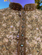 Exclusive Designer Mehandi Green Kurta with Digital Printing and Sequence Work in Soft Silk - Kaash