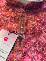 Exclusive Designer Strawberry Color Kurta with Digital Prints and Sequence Work in Soft Silk | Handwork on the neckline | Kurta Store - Kaash
