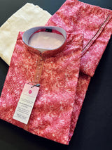 Exclusive Designer Strawberry Color Kurta with Digital Prints and Sequence Work in Soft Silk | Handwork on the neckline | Kurta Store - Kaash