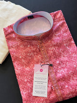 Exclusive Designer Strawberry Color Kurta with Digital Prints and Sequence Work in Soft Silk | Handwork on the neckline | Kurta Store - Kaash