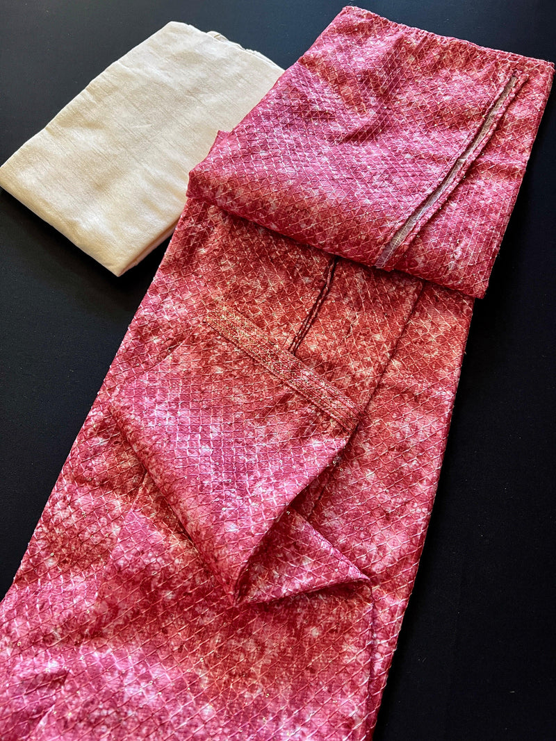 Exclusive Designer Strawberry Color Kurta with Digital Prints and Sequence Work in Soft Silk | Handwork on the neckline | Kurta Store - Kaash
