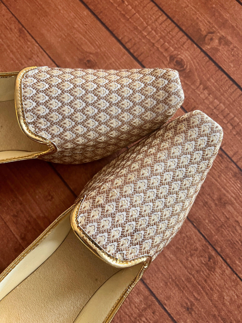 Gold Color Mens Shoes | Men Mojari | Shoes for Sherwani | Mens Shoes for Indian Wedding | Shoes for Indian Kurta | Juttis for Wedding - Kaash