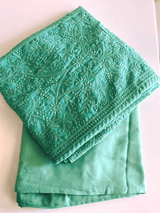 Green Color Georgette Lucknowi Palazzo Suit - Kaash