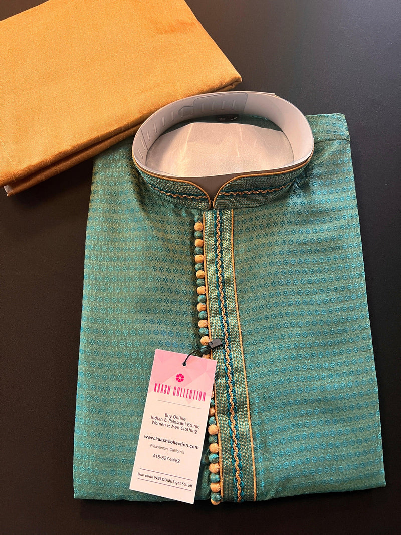 Green Color Men Kurta Pajama | Mens Ethnic Wear | Men Party Wear | Wedding Wear for Men | Gift For Him - Kaash