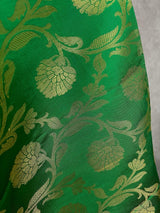 Green Soft Silk Floral dupatta in soft silk (non-pure) with floral jaal with muted gold zari — Kaash Collection
