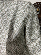 Greenish Grey Ikkat men's kurta pajama in linen silk with ikkat digital print on linen silk — Kaash Collection