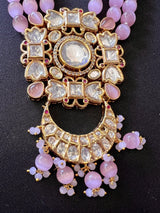 Handmade Statement Long Necklace in Tayani Kundan with Monalisa Beads - Kaash