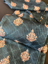 Bottle Green Designer Kurta with Floral Digital Print in Soft Butter Silk with Thread and Sequence Work | Mens Ethnic Wear | Kurta Store