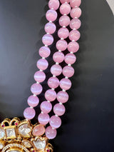 Handmade Statement Long Necklace in Tayani Kundan with Monalisa Beads | Kundan Jewelry | Bollywood Style Wedding Party Jewelry - Kaash