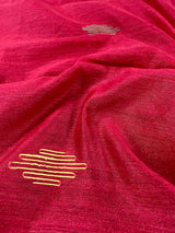 Beautiful Bengal Handloom Red Color Saree with Gicha and Zari Pallu | Cotton Silk Saree | Light Weight | Temple Borders | Bengal Sarees