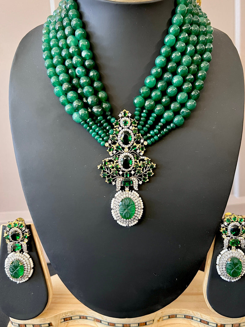 Emerald Statement Sabyasachi Inspired Bollywood Victorian Style Jewelry | Indian Wedding Jewelry | Indian Wedding Choker