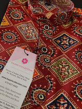 Maroon Bandhej Style Kurta Color Premium Cotton Silk Kurta Pajama Set with Digital Prints | Cotton Kids  Kurtas