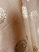 Beige Color Handmade Soft Silk Zari Weaved Dupatta with Chakras | Indian Dupatta | Stole | Gift For Her | Dupatta for Lehenga
